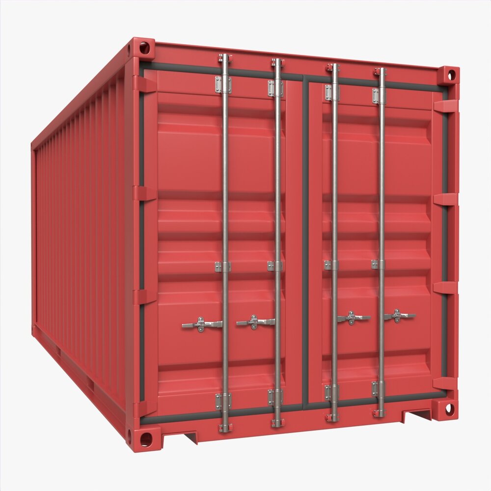 Shipping Container Dry 20-foot Red Modello 3D