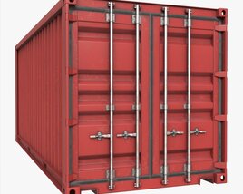 Shipping Container Dry 20-foot Red Dirty 3Dモデル