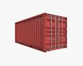 Shipping Container Dry 20-foot Red Dirty 3D-Modell