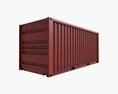 Shipping Container Dry 20-foot Red Dirty 3D модель