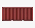 Shipping Container Dry 20-foot Red Dirty 3d model