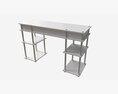 Student Shelves Desk 3d model