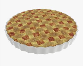 Apple Pie With Plate 01 3D 모델 