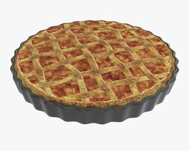 Apple Pie With Plate 02 3D-Modell