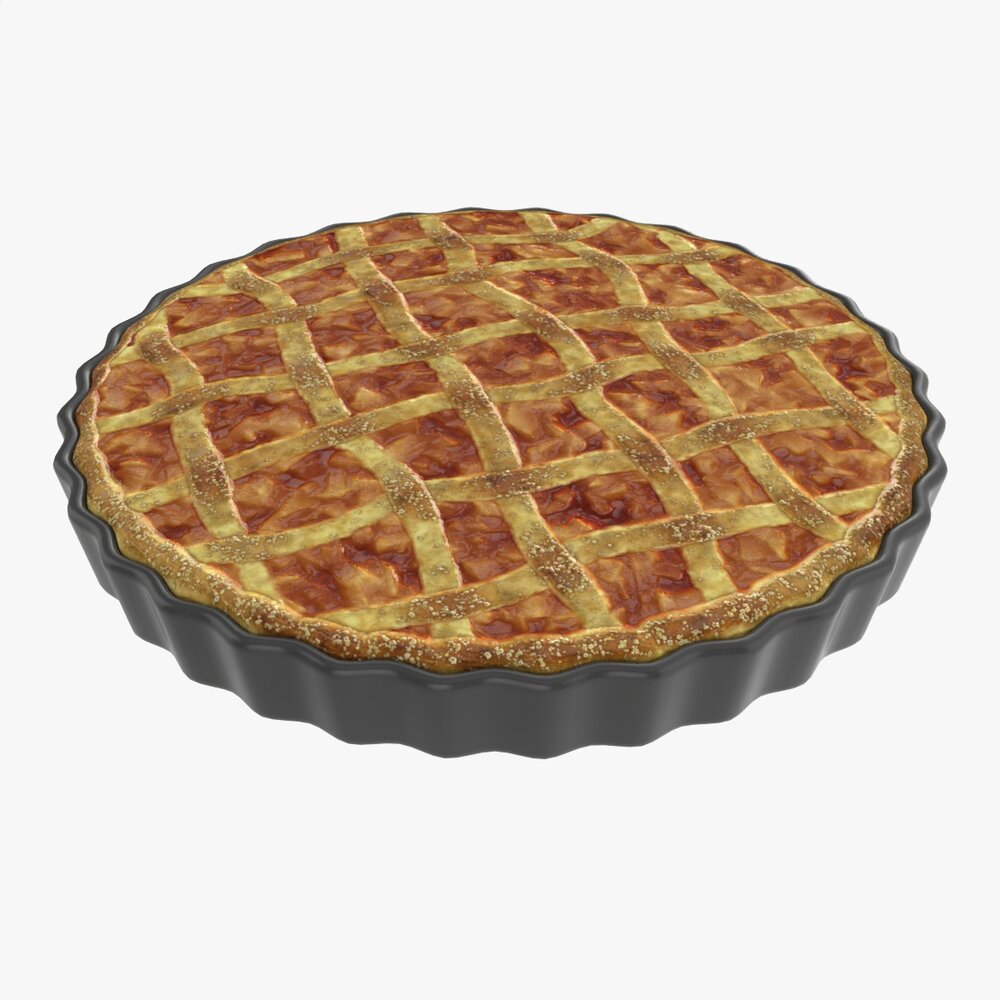 Apple Pie With Plate 02 3D модель