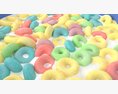 Bowl Of Colored Cheerios With Milk 3Dモデル