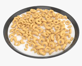 Bowl Of Honey Cheerios With Milk Modello 3D