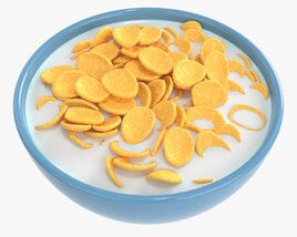 Bowl With Cornflakes 01 3D 모델 