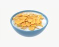 Bowl With Cornflakes 01 3d model