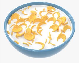 Bowl With Cornflakes 02 3D model