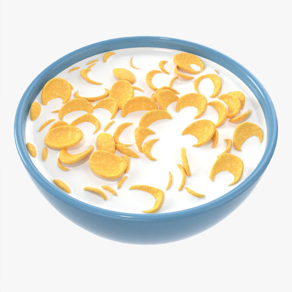 Bowl With Cornflakes 02 3D model