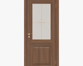 Classic Wooden Interior Door With Furniture 017 Modello 3D