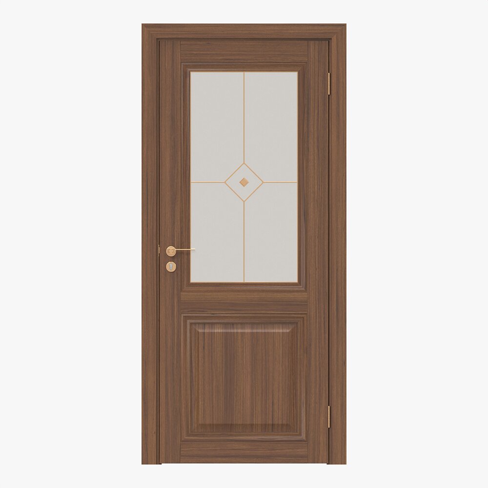 Classic Wooden Interior Door With Furniture 017 3D модель