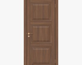 Classic Wooden Interior Door With Furniture 019 3D model