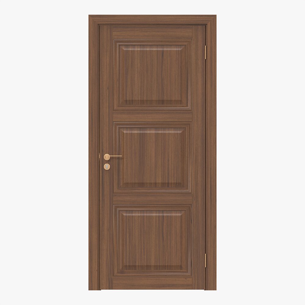 Classic Wooden Interior Door With Furniture 019 Modello 3D