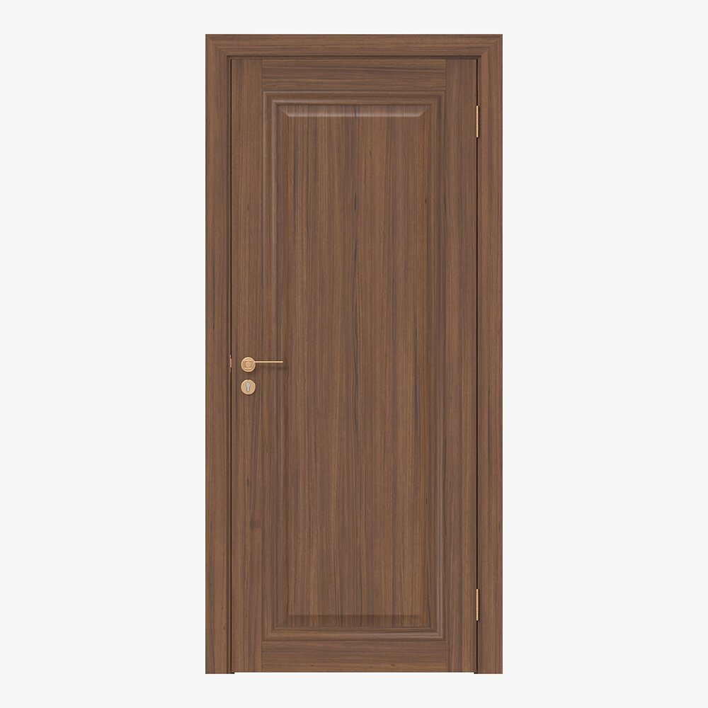 Classic Wooden Interior Door With Furniture 020 3D 모델 