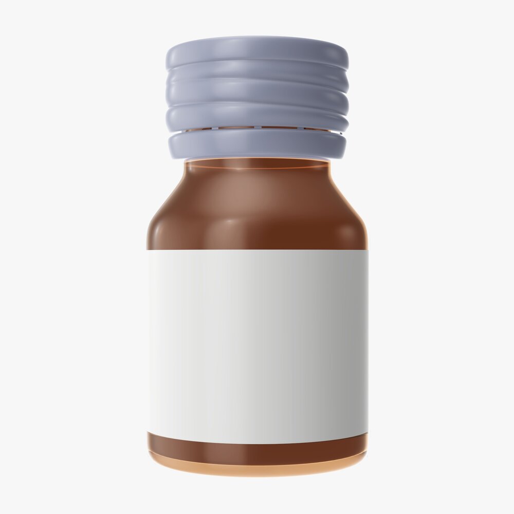 Medicine Glass Bottle For Pills Modèle 3D