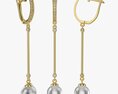 Earrings Diamond Gold Jewelry 01 3D модель