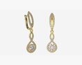 Earrings Diamond Gold Jewelry 02 Modelo 3D