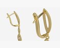 Earrings Diamond Gold Jewelry 02 3D модель