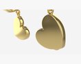 Earrings Heart Shape Diamond Gold Jewelry 03 Modèle 3d
