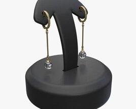 Earrings Leather Display Holder Stand 01 3D модель