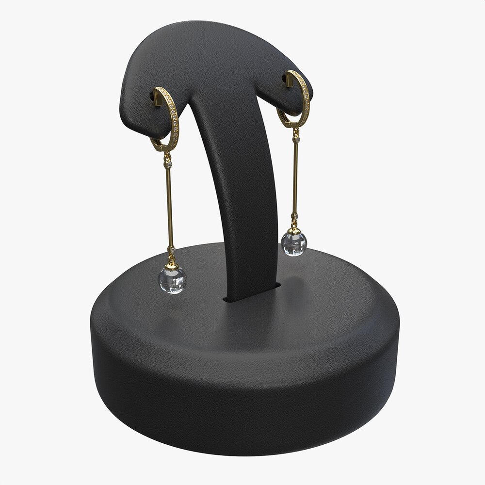 Earrings Leather Display Holder Stand 01 3D model