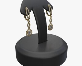 Earrings Leather Display Holder Stand 02 3D модель