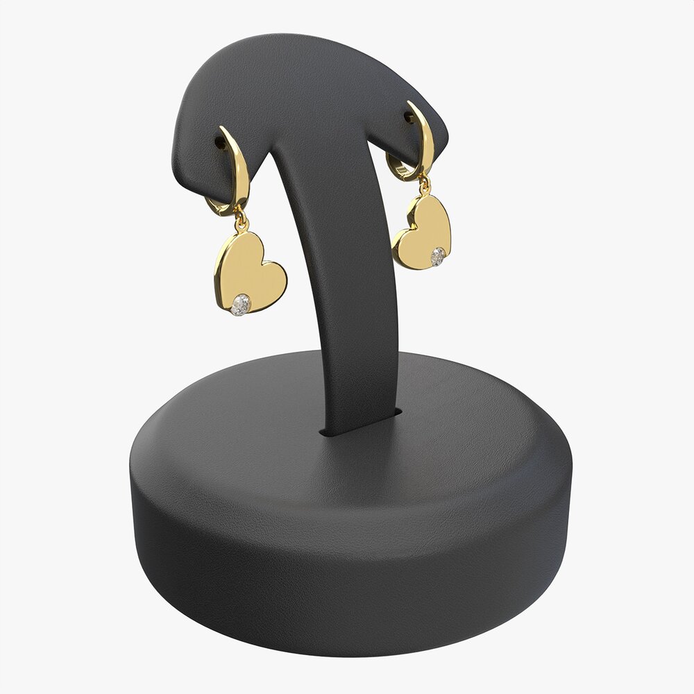 Earrings Leather Display Holder Stand 03 3D 모델 