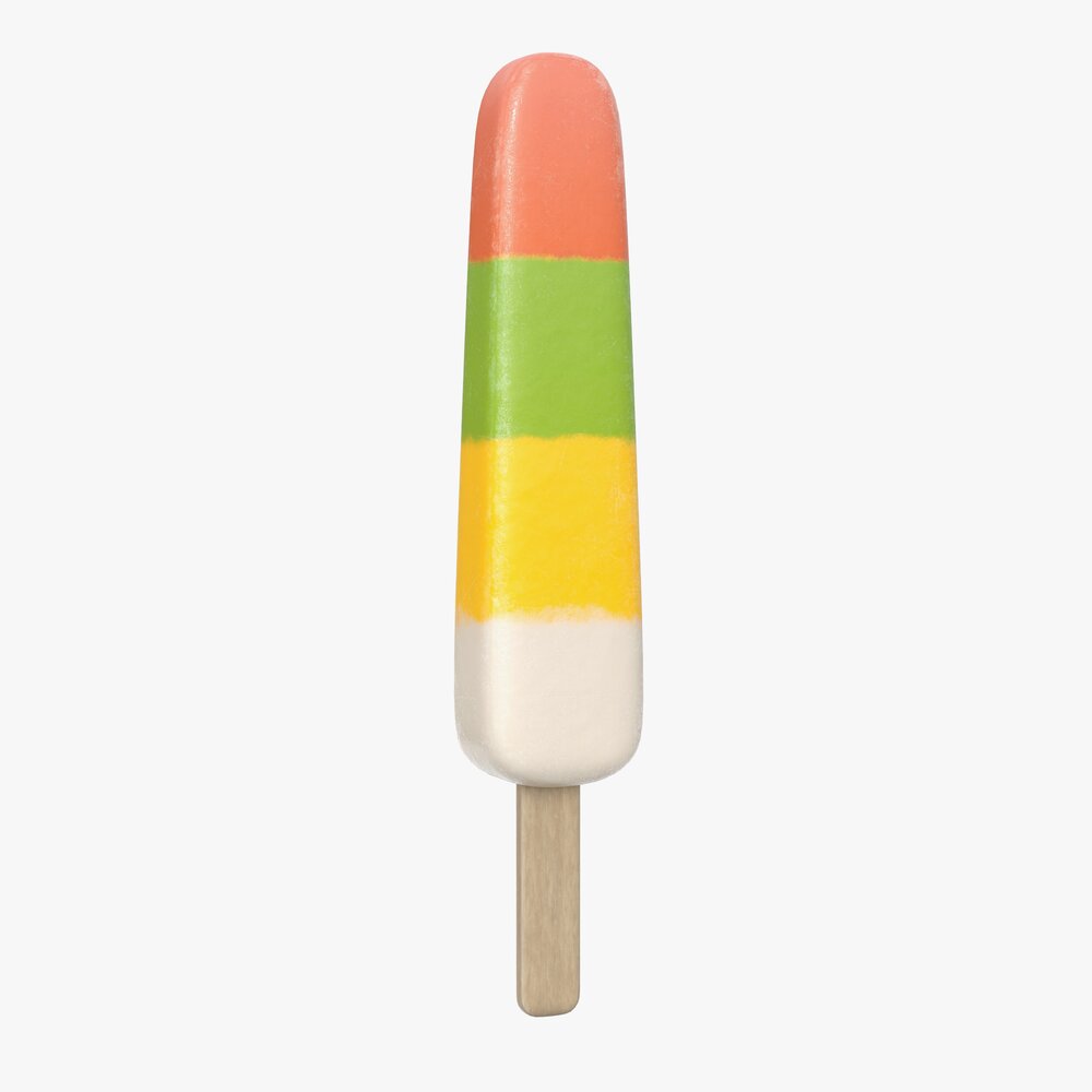 Colorful Ice Cream On Stick 3D model