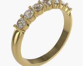 Gold Diamond Ring Jewelry 01 Modello 3D