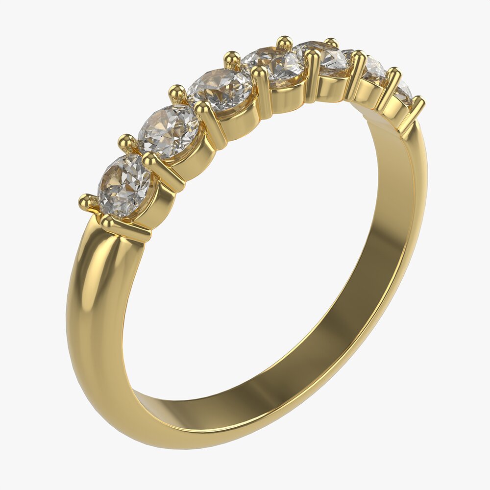 Gold Diamond Ring Jewelry 01 3D 모델 