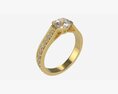 Gold Diamond Ring Jewelry 02 Modèle 3d
