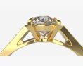 Gold Diamond Ring Jewelry 02 3D 모델 