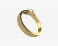 Gold Diamond Ring Jewelry 02 3D модель