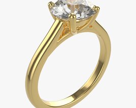Gold Diamond Ring Jewelry 03 Modèle 3D