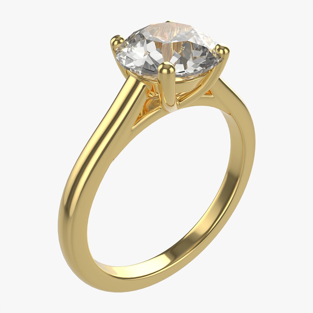 Gold Diamond Ring Jewelry 03 Modelo 3d