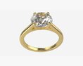 Gold Diamond Ring Jewelry 03 3d model