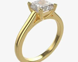 Gold Diamond Ring Jewelry 04 3D模型