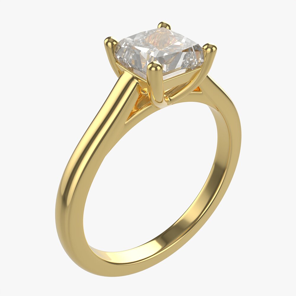 Gold Diamond Ring Jewelry 04 3d model
