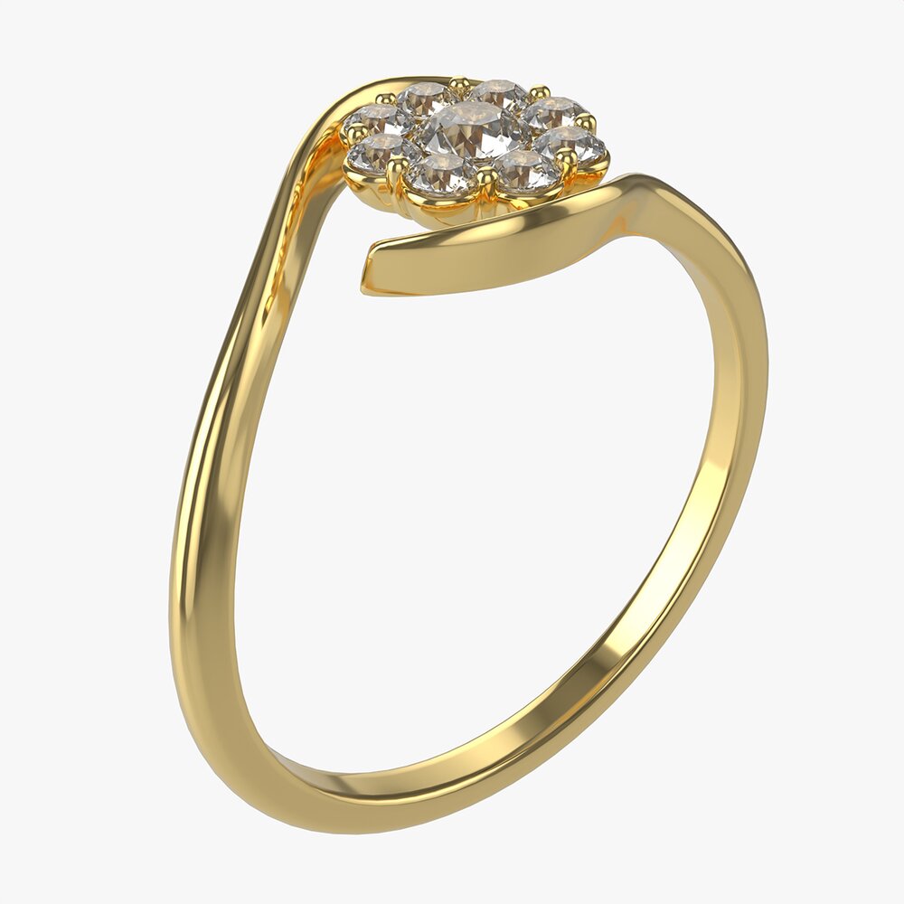 Gold Diamond Ring Jewelry 05 3D模型