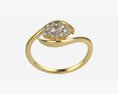 Gold Diamond Ring Jewelry 05 Modello 3D