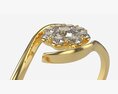 Gold Diamond Ring Jewelry 05 Modello 3D