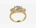 Gold Diamond Ring Jewelry 06 3D模型