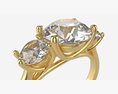 Gold Diamond Ring Jewelry 06 3D модель