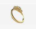 Gold Diamond Ring Jewelry 06 3D модель