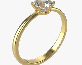 Gold Diamond Ring Jewelry 07 3D модель