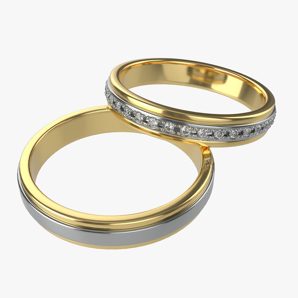 Gold Diamond Ring Jewelry 08 Modèle 3D