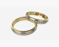 Gold Diamond Ring Jewelry 08 3D модель