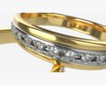 Gold Diamond Ring Jewelry 08 3d model